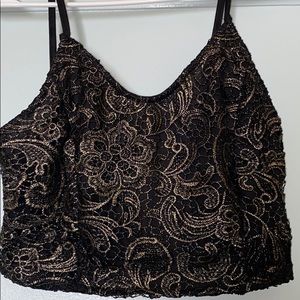 Black/ gold crop top